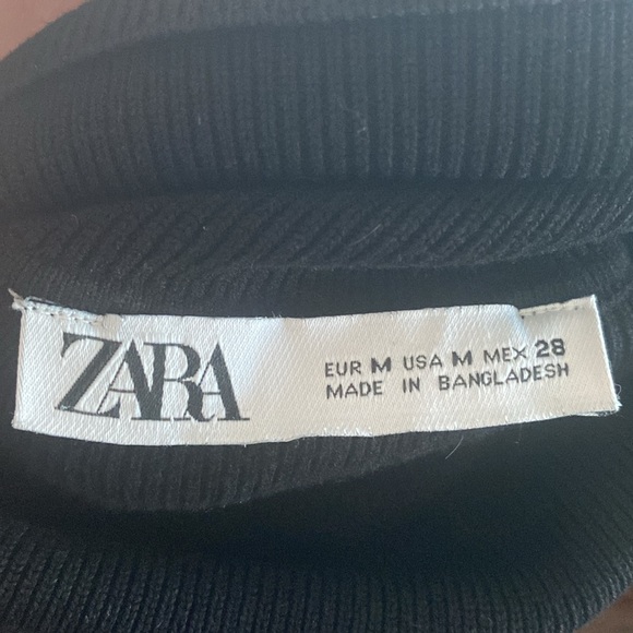 Zara - Black Ribbed Turtleneck Sweater Sz M - Picture 7 of 12